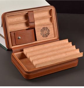Wholesale PU Leather Bag <b>Humidor</b> <b>Cigar</b> Pouch Box for 6 Finger <b>Cigar</b> <b>case</b> Leather Travel <b>Cigar</b> <b>Humidor</b> <b>Case</b> - Product Image 2
