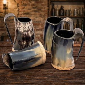 Tazas de Cuerno de Búfalo de la Mejor Calidad, Cuernos para Beber, Jarra Vikinga India, Taza de Toro, Vajilla Medieval Rústica Hecha a Mano, Piezas de Vajilla - Product Image 1