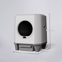 Bac à litière intelligent autonettoyant automatique pour plusieurs chats, grande capacité 80L, en PP, contrôle via application Tuya, surveillance intelligente à double radar, 12 capteurs