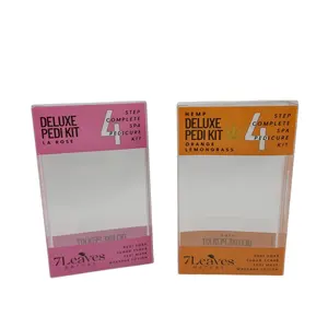 Mini MOQ PVC-Verpackungs boxen aus klarem Kunststoff Hoch transparente PET-RPET-Kunststoff-Einzelhandel verpackungs box für Pediküre-Kit-Verpackungen