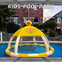 Piscine gonflable pour enfants avec ombrage, piscine gonflable en forme de canard, piscine gonflable avec ombrage pour enfants