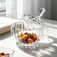 Factory Direct Clear Glass Candy Jar with Lid Multifunctional Sugar Container for Dried Fruit & Snack Storage for Living Room
