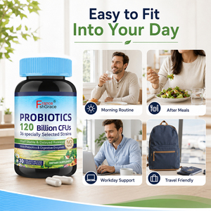 Probiotiques Shecome personnalisés, 120 milliards d'UFC, complément alimentaire pour soutenir la santé immunitaire, digestive et intestinale des adultes, capsules de probiotiques - Product Image 4