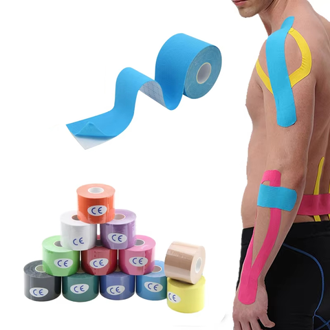 Free Sample Custom Wholesale Multicolor Acrylic Water Activated Kinesio Tape for Sports Muscles Breathable & Flexible