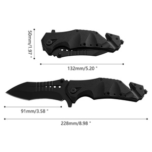 Cuchillo Plegable Táctico de Supervivencia para Exteriores PN-5957, Cuchillo de Rescate, Cuchillo de Caza de Bolsillo, Rompeventanas, Acero Inoxidable OEM - Product Image 2