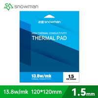 SNOWMAN 13.8W/mK Bantalan Termal Silikon Non-Konduktif Alas Konduktif Panas untuk CPU/GPU/M.2/SSD/RAM/Motherboard Suhu Tinggi