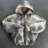 Veste bomber en coton de grande taille, style streetwear vintage, lavée, de haute qualité, fabriquée sur mesure par les fabricants, fermeture éclair, veste de travail pour hommes