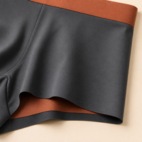Boxers sans coutures pour hommes avec poche profilée, en nylon et élasthanne, ceinture contrastante, doublure en coton, respirants, 14 couleurs