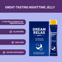 Bâtonnets de gelée OEM Dream Relax - Avec GABA et extrait de camomille pour favoriser le sommeil, sans médicaments et sans gluten, 30 bâtonnets, marque privée