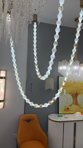 Lámpara Colgante Moderna de Lujo con Cadena de Cuentas de Alabastro Natural, Lámpara Colgante Translúcida de Mármol para Decoración de Proyectos de Hoteles <span class=keywords><strong>y</strong></span> Villas - Product Image 4