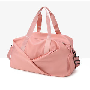 حذاء صيفي بتصميم جديد وردي سادة بشعار مخصص من البوليستر ، حقيبة غسيل ملابس سباحة للبنات للجنسين ، حقيبة صالة ألعاب رياضية للسفر مقاومة للماء - Product Image 3