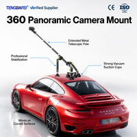Support de voiture à vue à la troisième personne pour Insta360 X4 X3 GoPro Hero 13 12, support de toit à 5 ventouses, perche à selfie invisible rotative à 360°