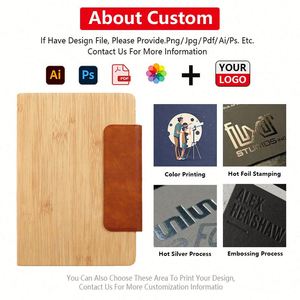 Custom Planner A5 <b>Notebook</b> Bamboo Wood Grain Design Hardcover Magnetic Buckle Thread Sewn Hand <b>Diary</b> for Personal Business - Product Image 3