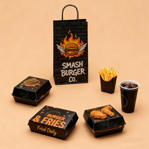 Caja De Papel Desechable <span class=keywords><strong>Para</strong></span> Llevar Patatas Fritas, Embalaje De Alimentos, Cajas De Hamburguesas De Ala De Pollo Personalizadas - Product Image 2