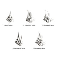 Extensions de cils individuels en grappe F9 ultra-fines, bande super fine, fibres synthétiques douces, aspect naturel, pour vente en gros