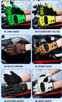 Gants de course en fibre de carbone pour moto, en cuir, à doigts entiers, compatibles écran tactile, antidérapants, de protection pour hommes et femmes