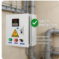 Boîtier de commande intelligent pour pompe à eau 380V, contrôle automatique et manuel, boîtier métallique pour système d'alimentation et de drainage en eau