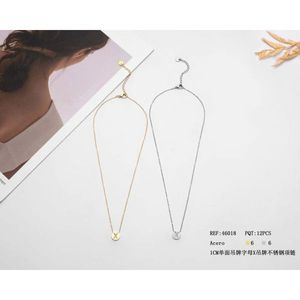 Collana in Acciaio Inossidabile con Ciondolo a Lettera X Monofacciale da 1CM, Gioielli alla Moda per Donne - Product Image 3