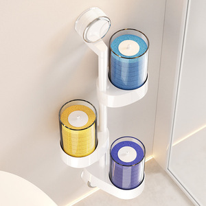 Toilet Brush Holder Wall Mounted With Suction Cup For Bathroom Cleaning Kit Disposable Brush Storage Organizer - Product Image 4