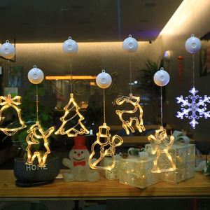 <b>Led</b> <b>Star</b> Moon Xmas Suction Cup Lamp Christmas Decorations for Home Wedding Party Window Hanging Ornaments - Product Image 3