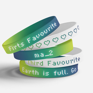 Pulsera Ajustable Negro Elástico Impresión Boobies Béisbol Poder Excusa Ronda Slap Peso Regla Pulseras de Silicona en Blanco - Product Image 1