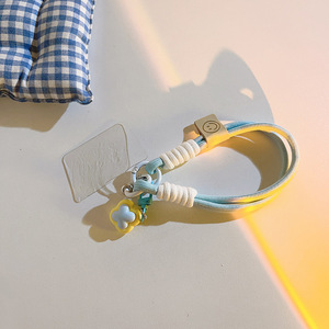Venta directa de fábrica nuevo teléfono <span class=keywords><strong>correa</strong></span> de muñeca cordón llavero <span class=keywords><strong>para</strong></span> llave Kawaii oso conejito corazón estrella <span class=keywords><strong>Correa</strong></span> con junta parche llavero - Product Image 3