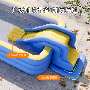 Toboggan gonflable pour enfants, grande zone de jeu, épaissi, résistant à l'usure, pour la maison, pour bébés et tout-petits - Product Image 4