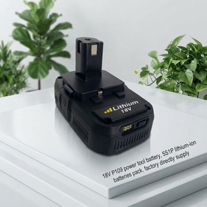 Pack de batteries Li-ion 18650 compétitif pour outil électrique <span class=keywords><strong>Ryobi</strong></span> <span class=keywords><strong>18V</strong></span> (P109) - Rechargeable 2000-3500mAh Noir en stock - Product Image 1