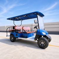 Mobil Golf Listrik Berkualitas Tinggi Biru Golf 4+2 Kursi Grosir 4 Roda Penggerak Club Car Buggy Kereta Dorong Golf