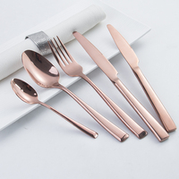 Factory Direct Sale Bulk Production Reusable Gold Cutlery Set Stainless Steel Flatware for Cake Serving