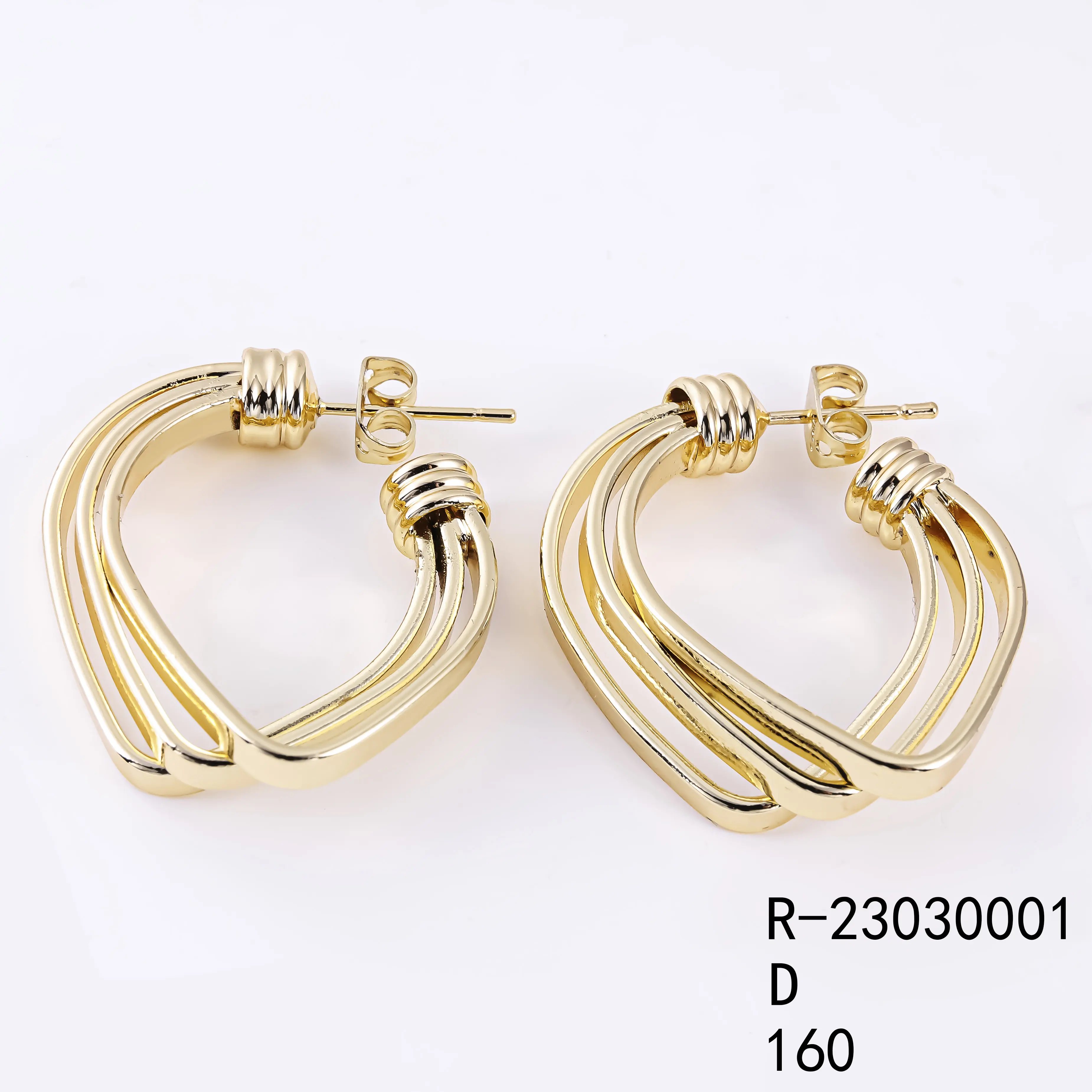 Pendientes de aro hipoalergénico grueso y ligero para mujer, joyería enchapada en oro real de 14K, aretes grandes trenzados gruesos, CM