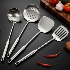 Utensilios de cocina: Cuchara espumadera de malla metálica 304, cucharón de acero inoxidable para sopa, espátula ranurada, juego de herramientas de cocina, utensilios de cocina - Product Image 3