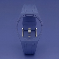 Reloj de Alta Calidad para Jóvenes, Diseño Real, Color Blanco, Caja de Biocerámica Azul, Esfera Multicolor Azul Oscuro, Estilo Casual