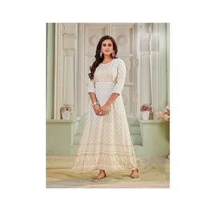Vêtements indiens et pakistanais 14Kg Robe longue Anarkali imprimée en rayonne lourde pour mariage et fête Robe de mariée - Product Image 1