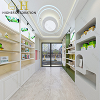 Armoire de présentation murale minimaliste à LED pour produits de soin de la peau, étagère de présentation pour boutique de beauté