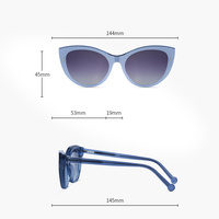 Lunettes de soleil polarisées œil de chat TR90 de haute qualité pour femmes PZ1005, légères, transparentes, couleur marron bleu