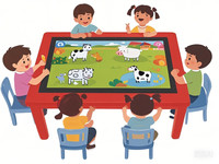 Mesa de juegos interactivos de 43 ", pantalla multitáctil, modelo de Metal, mesa de juegos Android, escritorio interactivo para niños, mesa capacitiva