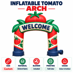 Arche gonflable personnalisée pour festival <span class=keywords><strong>de</strong></span> tomates avec feuilles <span class=keywords><strong>de</strong></span> <span class=keywords><strong>tomate</strong></span> pour marché agricole, événement alimentaire, entrée extérieure, promotion <span class=keywords><strong>de</strong></span> marque, vente en gros - Product Image 5