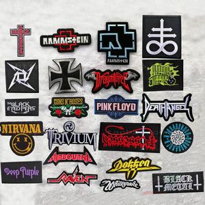 Custom Logo Patches for <b>Hat</b> Garment High Density Embroidery Iron Music Rock <b>Band</b> Woven Polyester Heart Flower Shape - Product Image 4