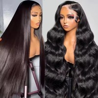 Perruque Invisible HD Transparente Sans Colle 13x6 Effet Peau Naturelle Cheveux Humains Brésiliens Remy Grade 12A Ligne Frontale Naturelle Ondulation Profonde