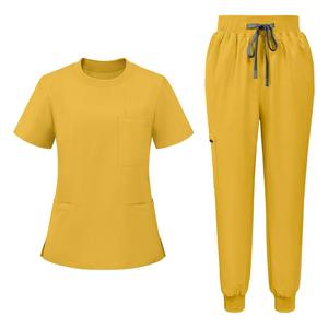 New <b>Scrubs</b> Solid Color Woven Nurse's Medical <b>Work</b> Clothes Customized Doctor's Surgical Suit Set Women's Medical Clothing Medical - Product Image 1