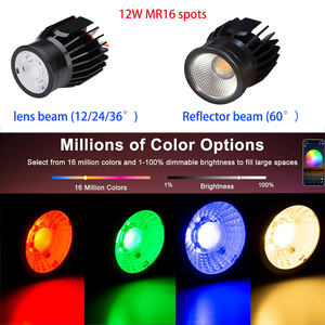 Benory 24V Cri95 Spotlight RGBWW CCT 2000K-6000K Dali Dt8 LED-module 8W 12W KNX GVS Loxone PWM DMX Control4 Smart COB MR16 Spots - Product Image 4