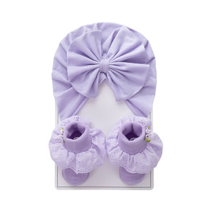 Conjunto <span class=keywords><strong>de</strong></span> Gorro y Calcetines <span class=keywords><strong>de</strong></span> Algodón <span class=keywords><strong>para</strong></span> Bebé Recién Nacida <span class=keywords><strong>de</strong></span> 0 a 12 <span class=keywords><strong>Meses</strong></span>, con Lazo <span class=keywords><strong>de</strong></span> Encaje en 4 Colores, Gorro <span class=keywords><strong>Turbante</strong></span> con Lazo <span class=keywords><strong>para</strong></span> Bebé Recién Nacida - Product Image 4
