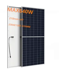 Tecnologia atacado preço energia solar sistema 645w 640w meia célula fotovoltaica painel solar telhado