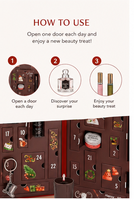 Boîte de calendrier de l'Avent de luxe personnalisée bordeaux 24 jours double porte décor 3D vide OEM beauté parfum Noël fournisseur en gros