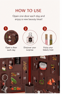 Custom Luxury Burgundy Advent <b>Calendar</b> Box 24 Days Double Door 3D Decor Empty OEM Beauty Fragrance Christmas Wholesale supplier - Product Image 2