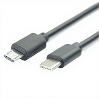 Kabel Data dan Pengisian Daya USB 5 Pin Tipe C ke Micro B PVC untuk Perangkat Port Micro, Ponsel Android, Laptop
