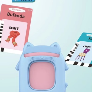 Juguetes Cognitivos para Niños, Tarjetas de Memoria Interactivas con Voz, Máquina de Aprendizaje Temprano con Forma de Gato, Rompecabezas, Máquina de Tarjetas de Voz - Product Image 4