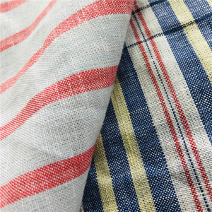 100% tela de lino vestido raya tela hometextile tela de lino venta al por mayor - Product Image 5