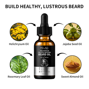 ODM Aceite para Barba de Hombre a Base de Plantas de Helichrysum y Romero, de Rápida Absorción y Suavizante, para Controlar y Acondicionar el Crecimiento de la Barba - Product Image 4
